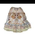 Sundance print lace trim victorian style skirt size small Photo 1