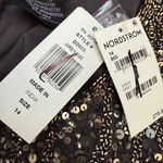 Pisarro Nights Beaded Bodice Satin Maxi Gown Women's 14 Gray Formal Wedding NWT Photo 16