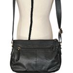 Great American Leather Works 100% Leather Crossbody Handbag. Black Photo 2