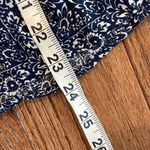 Knox Rose  navy printed lace trim peplum top xs Photo 5