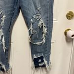 American Eagle  High Waist Girlfriend Jean Extreme Distressed Blue 12 X-Short Photo 3