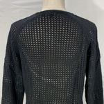 Jeanne pierre Crew Neck Black Open Knit 3/4 Sleeve Sweater Size XL Photo 7