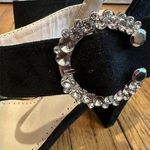 Adrienne Vittadini Black AV-Geno Sling Back Rhinestone Buckle Heel Sz 8M Photo 6