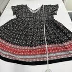 Torrid Black Pink Mini Challis Short Sleeved Tiered Pockets Flare Dress Size 1X Photo 11