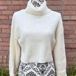 Altar'd State NWT  Women's Cropped Ribbed Turtleneck Sweater in Cream, Size Small Photo 0