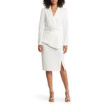 TAHARI Belted Jacket with Pencil Skirt Set in Ivory Size US 6 White Photo 6