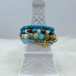 Stainless Steel Cross beaded Arm Candy Bracelet Photo 2