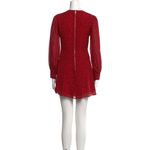 Alice + Olivia Red Animal Print V-Neck Mini Dress XS – Long Sleeve A-Line Party Photo 1