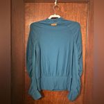 Kiya Tomlin Blue Scrunched Sleeve Sweatshirt Size S Photo 2