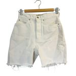 Everlane The Rigid Way High Short Button Fly Organic Cotton Off White Size 25 Photo 0