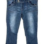 Candie's ‎ Womens Y2K Capri Jeans Size 7 Medium Blue Distressed Cuffed Photo 0