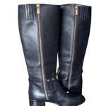 Michael Kors Black Leather Knee High Rising Boots size 8 Photo 9