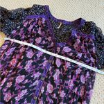 Free People  Women’s Rosebud Dress Tunic Top Size XS Oversized Sheer Purple Flowy Photo 9