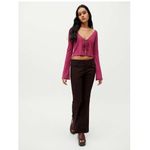 Urban Outfitters NWOT  Women's Pink Uo Leila Ribbed Tie-front Top Photo 4