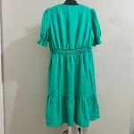 NWOT Boden Linen Aquamarine Green Ruffles Dress Size 10 Knee Length Photo 9