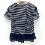 J. Crew Shirt Womens Blue White Pleated Chiffon Photo 5