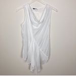 Anthropologie LEFT OF CENTER | White Asymmetrical Ruffle Gauze Top Sz XS Photo 3