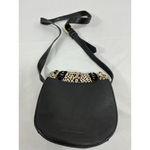 Aimee Kestenberg Crossbody Bag Black Cow Hair Front Snap Flap Chain Detail Photo 2