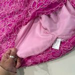 CeCe by Cynthia Steffe Floral Lace ShortSleeve Shift Dress Womens 6P FuchsiaPink Photo 4