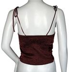 Abercrombie & Fitch Shirt Womens Small Brown Black Polka Dot Crop Top Festival Photo 3