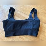 Women’s ribbed black workout shorts and sports bra set Photo 4