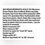 Ava & Viv  Womens Dress Pants Size 16 Black Wide Leg Side Pockets Zip Front New Photo 12