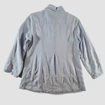 Soft Surroundings Tencel Chambray Tunic Top Blue Button Front Roll Tab Sleeve M Photo 4