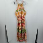Farm Rio  Women's Rainbow Sunset Halter Bow Maxi Dress Size XL Photo 2
