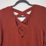 Love Ellie Orange Sweater with Criss Cross Back Size XS Rust Orange Fall Sweater Photo 4