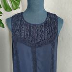 Xhilaration  Crochet Top Navy Sleeveless Blouse Photo 1