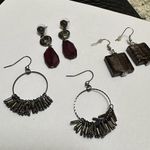 Lot Of 3 Pretty Dangle Drop Bead Beaded Mix Of Pierced Earrings Photo 0