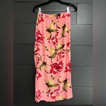 Forever 21  Contemporary Tropical Pink Maxi Skirt Side Slit Tie Women’s Sz S GUC Photo 2