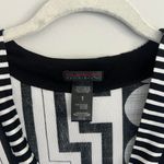 Custo Barcelona BLACK AND WHITE  ABSTRACT DESIGN‎ LONG SLEEVE SHEER MIDI DRESS Photo 2