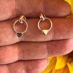 Ophelia Roe Rose Gold Hoop And Heart Earrings Photo 2