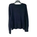Rachel Parcell  Black Sweater Scallop Neck Pearl Button Sleeve NWTs size large Photo 4