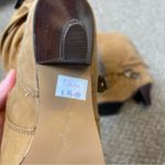 Zodiac Rare Vintage 80s Suede Boots Cowboy Western Cowgirl Boots NEW with tags Tan Size 7.5 Photo 5