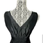 Bebe silk beaded bubble hem mini dress in black - size XS Photo 5