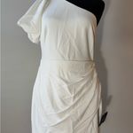 Lulus Flirtatious Celebration White One-Shoulder Tulip Mini Dress Photo 2