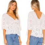 Free People  Sweeter Side Eyelet Embroidered Top in White Sz M NWT $128R Photo 3
