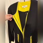 Misook Exclusively  Woman size 2X Black and Yellow Zip-Up knit Jacket Photo 1