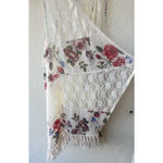 Vivid Importers Lace Crochet Floral Fringe Kimono Vest Size Large Boho Festival White Photo 2