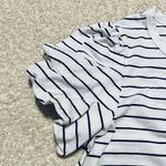 White Striped Tee w/ Puffy Sleeves Photo 2