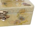 Vintage Yellow Butterfly Purse Box Orange Lucite Handle Photo 3