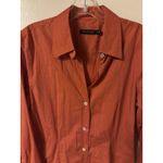 The Limited  Women's Burnt Orange Pleated Front And Back Dress Shirt Size Large Photo 6