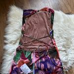 ASOS  Exposed Seam Mesh Backless Midi Dress In Bright Floral Photo 5