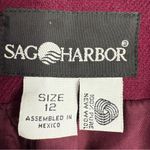 Sag Harbor Sag & Harbor 100% Wool Blazer In Burgundy With Pockets‎ Lined Workwear Size 12 Photo 2