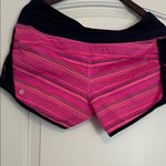 Lululemon Athletica Pink and Black Striped Athletic Shorts Photo 1