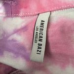 American Bazi Tie Dye Denim Jacket Distressed Cropped Pink Purple Size L Photo 6