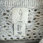 Joie  Gray Open Knit Collared Soft Stretchy Button Up Cardigan Sweater Size S Photo 3