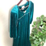 Vintage TOM BEZDUDA for Barad&Co, Saks Fifth Ave velvet home dress, green, S Green Size undefined Photo 4